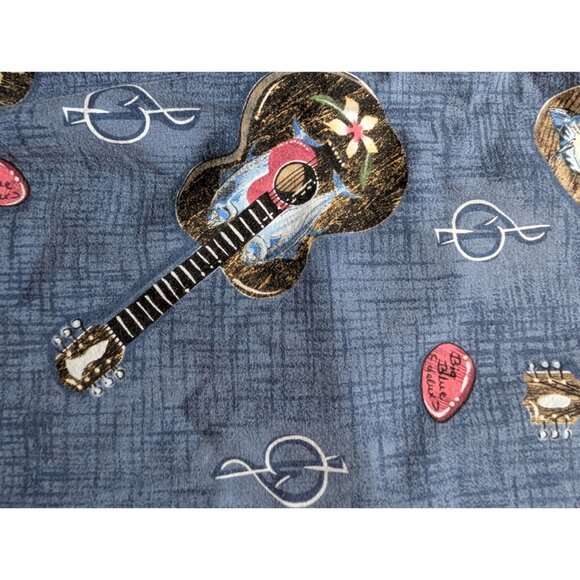 Bluewater Wear XL Button-Up Hawaiian Shirt With Guitar Print - Picture 3 of 6